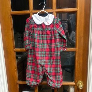 Plaid Red and Green Kids One Piece
